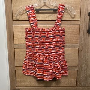 Loft XXSP Square Red, Pink, Brown and Orange Rouged Tank